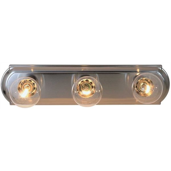 Monument Beveled 18 in. Lighting Strip in Brushed Nickel Uses Three 60W Incandescent Medium Base Lamps 558737
